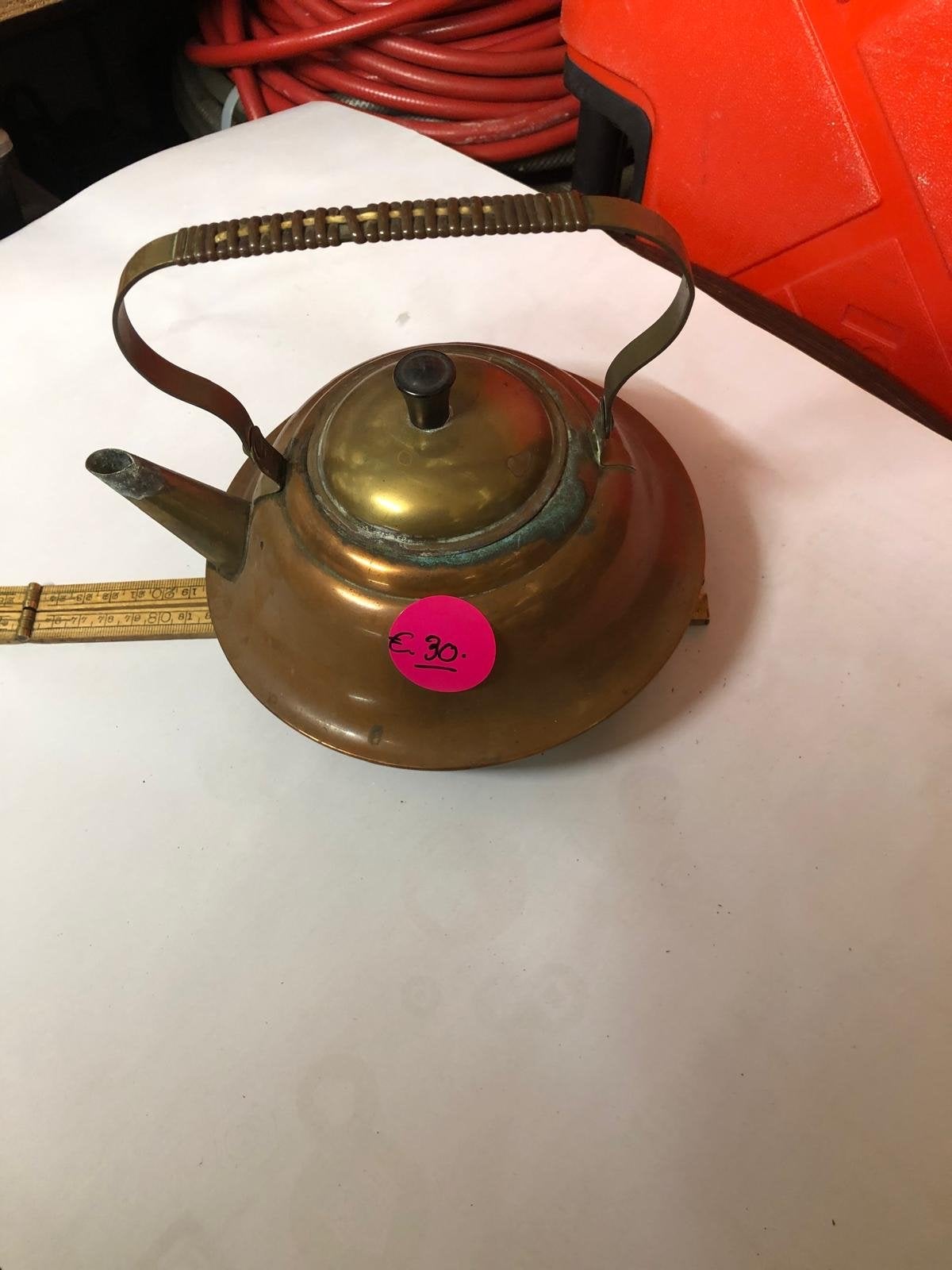 Antieke Koperen Theeketel met Handvat, Antiek en Kunst, Ophalen of Verzenden, Koper