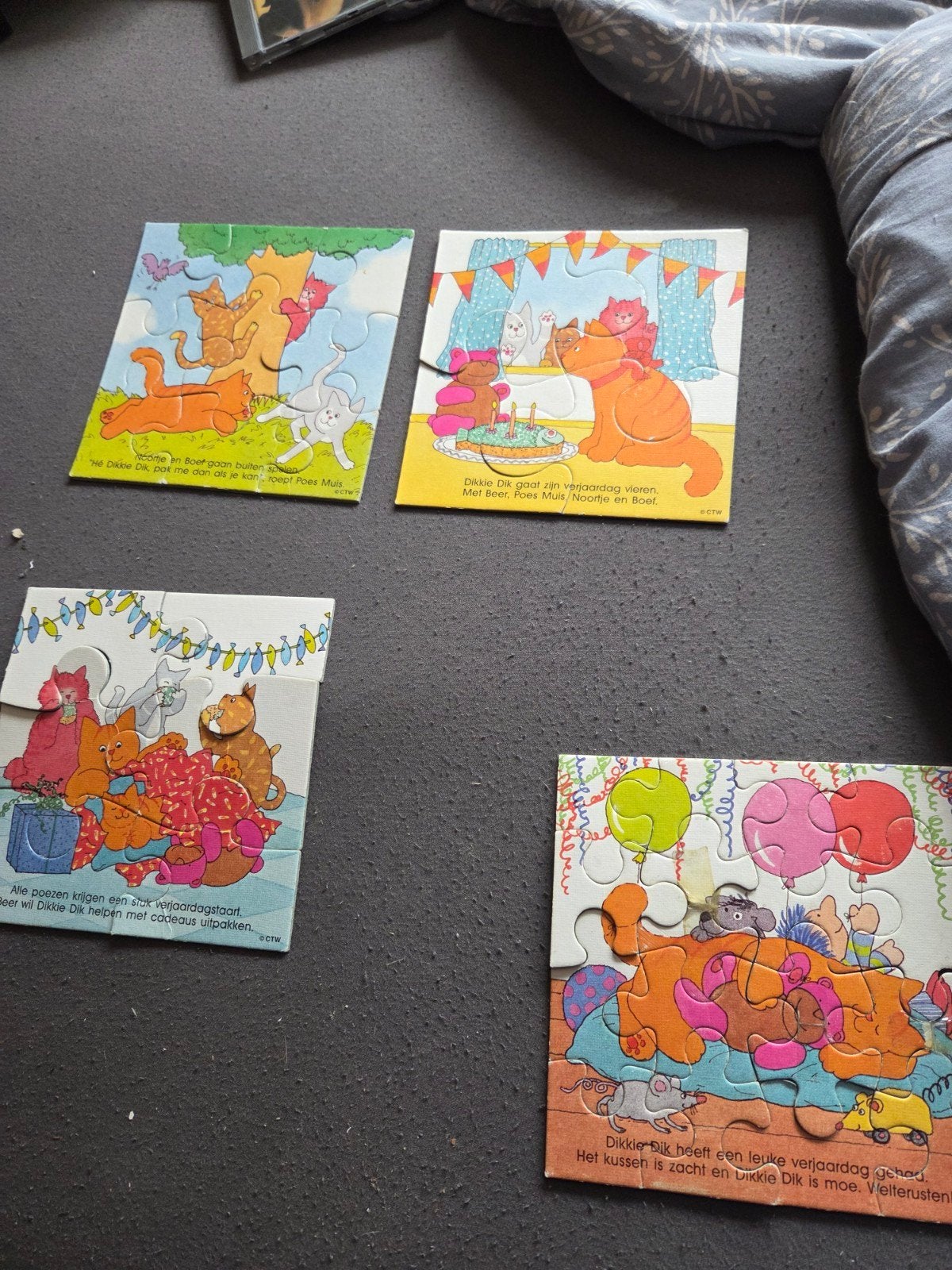 Dikkie Dik puzzels - 4 stuks, compleet, Ophalen of Verzenden, Minder dan 10 stukjes, Gebruikt, 2 tot 4 jaar