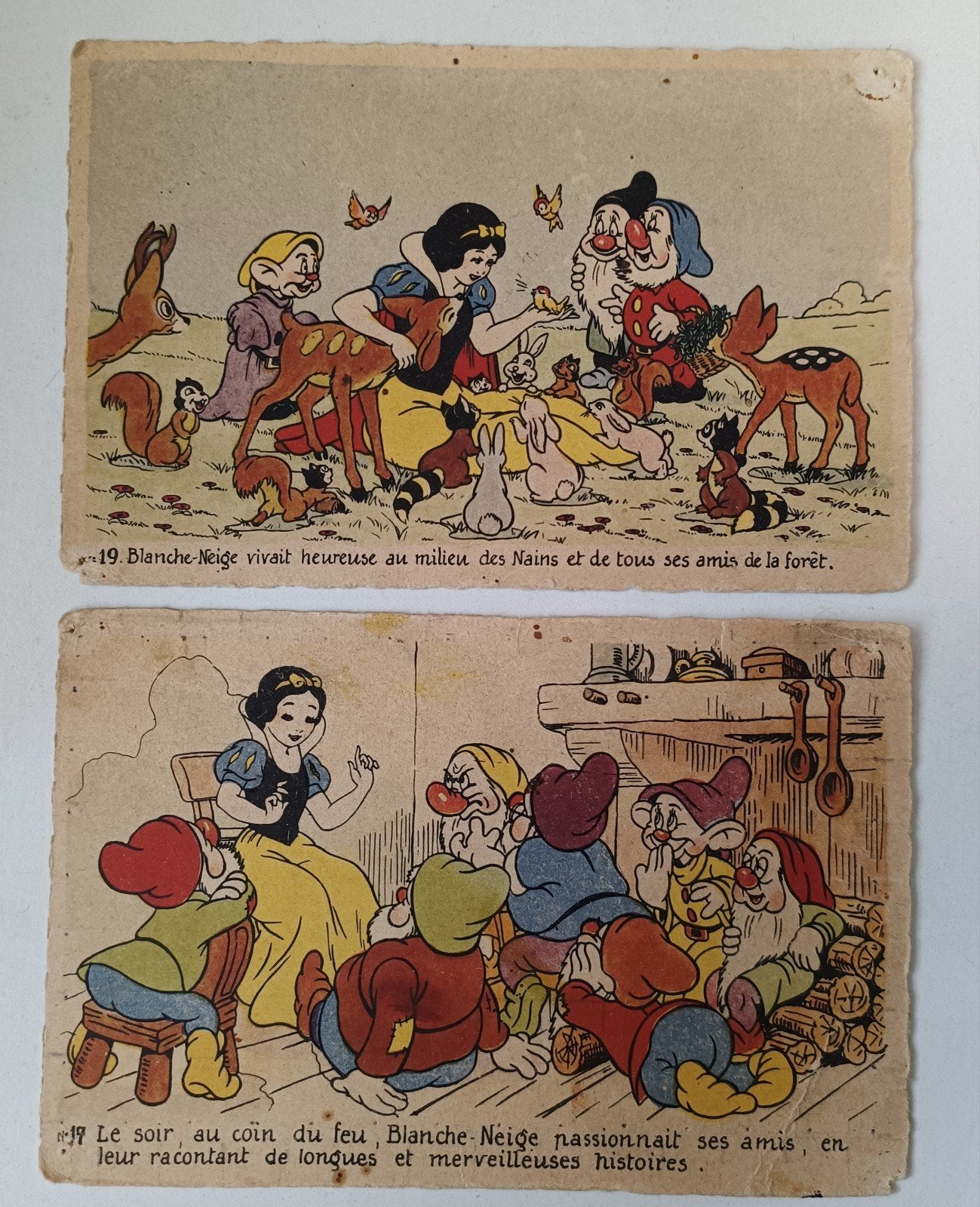 Oude Walt Disney Sneeuwwitje ansichtkaarten, Verzamelen, Ophalen of Verzenden, 1940 tot 1960