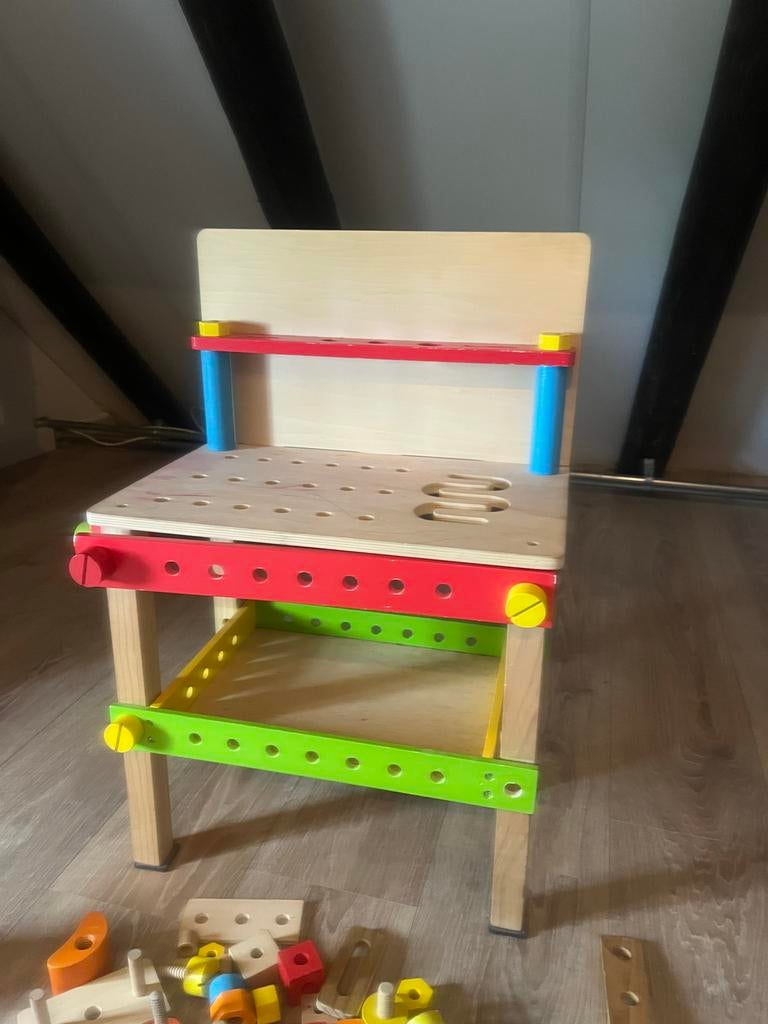 Houten Speelset Klussen - Werkbank & hGereedschap & kleding, Ophalen, Gebruikt, Jongen of Meisje