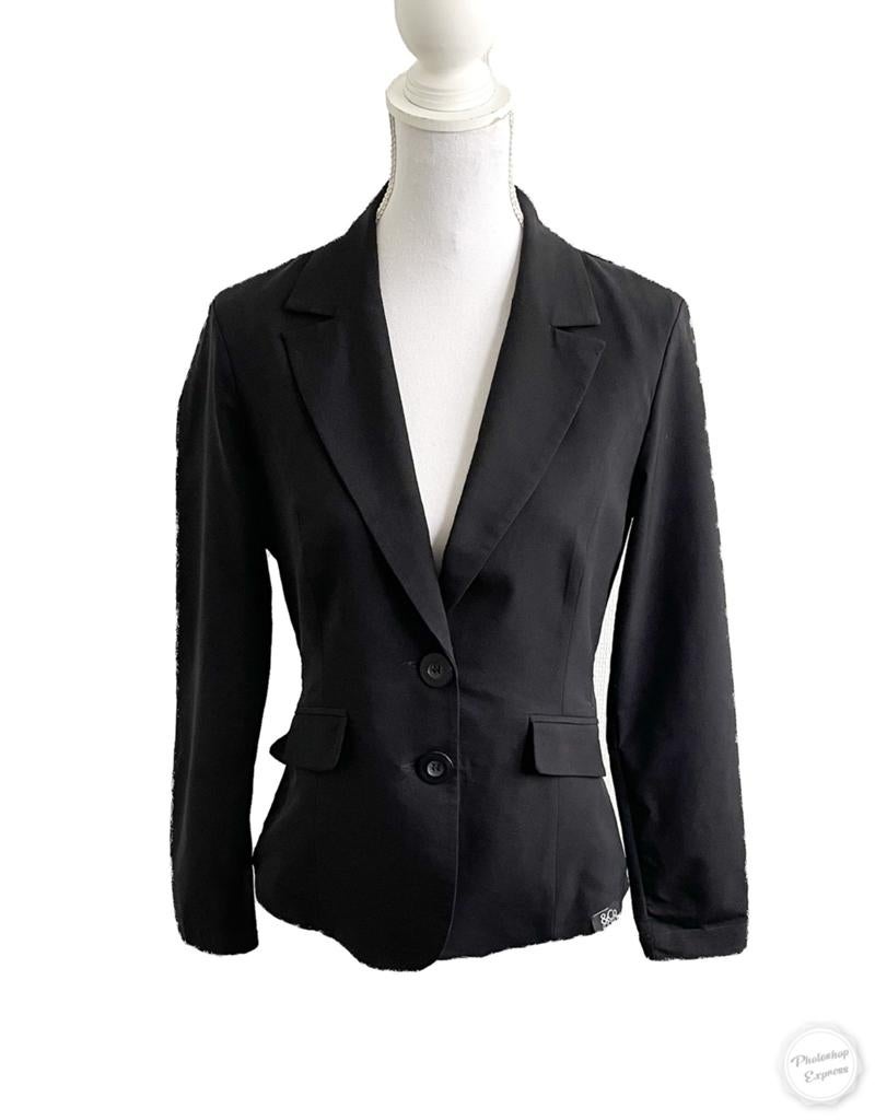 Mooi travelstof jasje van &Co Woman M, Maat 38/40 (M), Zwart, Meandco B.V., Ophalen of Verzenden