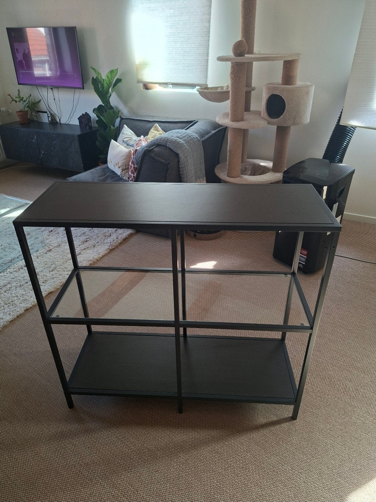 Ikea Vittsjo Kastje Zwart met Glas, Ophalen, Gebruikt