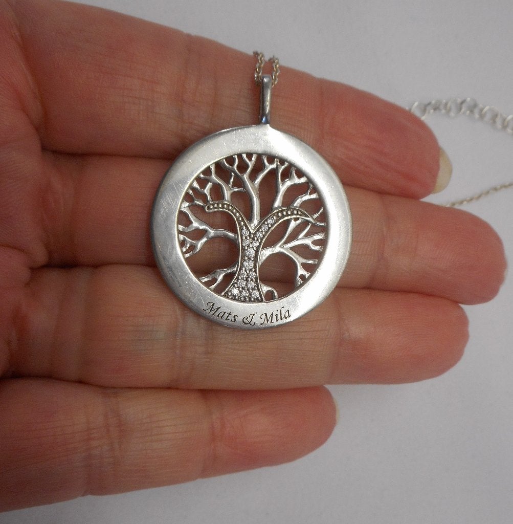 Zilveren verstelbare ketting met levensboom hanger nr.1702, Met hanger, Verzenden, Zo goed als nieuw, Zilver
