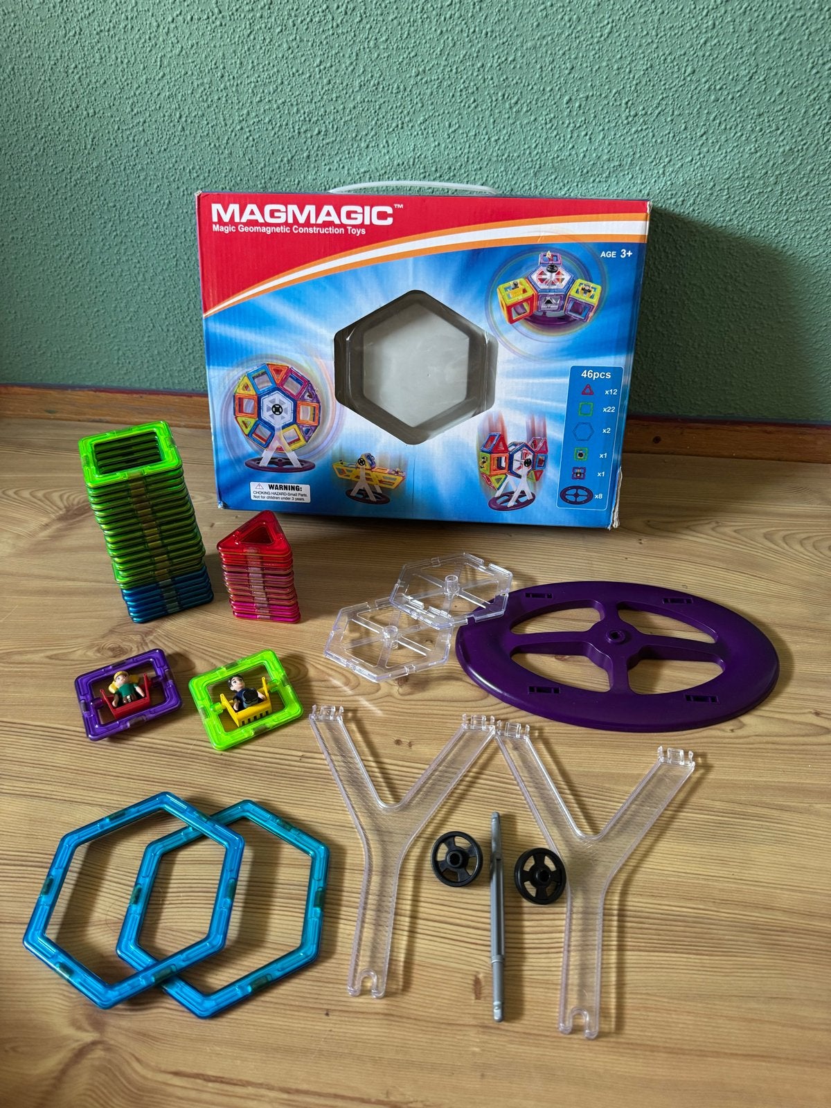 MAGMAGIC Magnetisch Constructiespeelgoed - 46 Stuks, Ophalen of Verzenden, Zo goed als nieuw, Overige merken