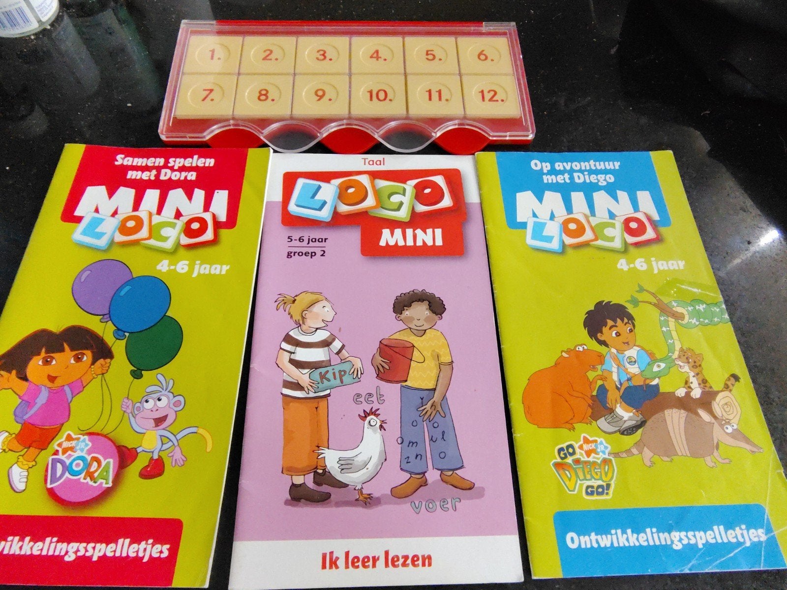 Mini Loco basisdoos met 3 boekjes, Ophalen of Verzenden, Gebruikt, Taal en Lezen