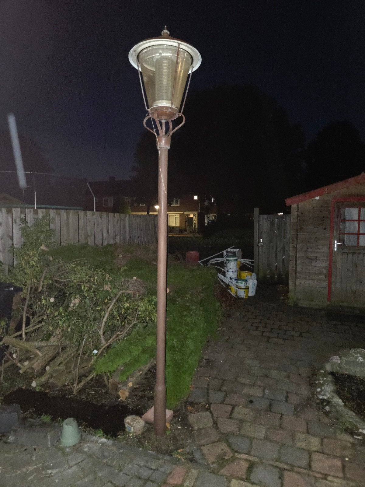 Klassieke lantaarnpaal - Sfeervolle tuinverlichting, Ophalen, Gebruikt, Minder dan 50 watt, Staande lamp