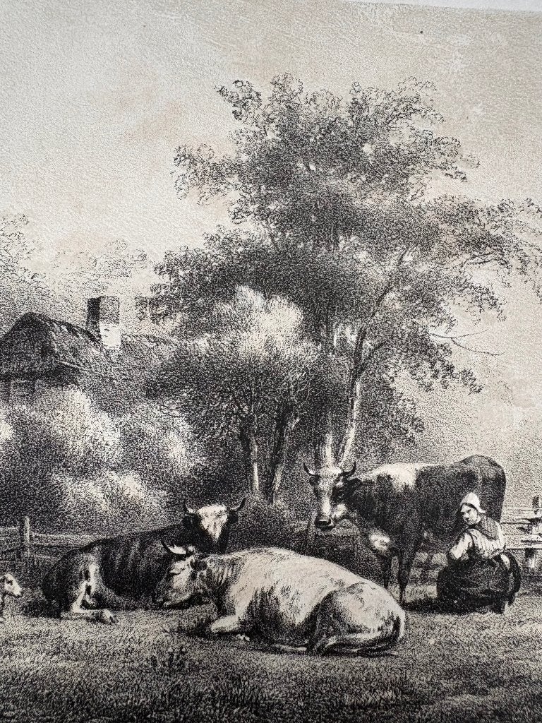 Landschap (Hendrikus van de Sande Bakhuyzen), Ophalen of Verzenden, Landschappen, Lithografie