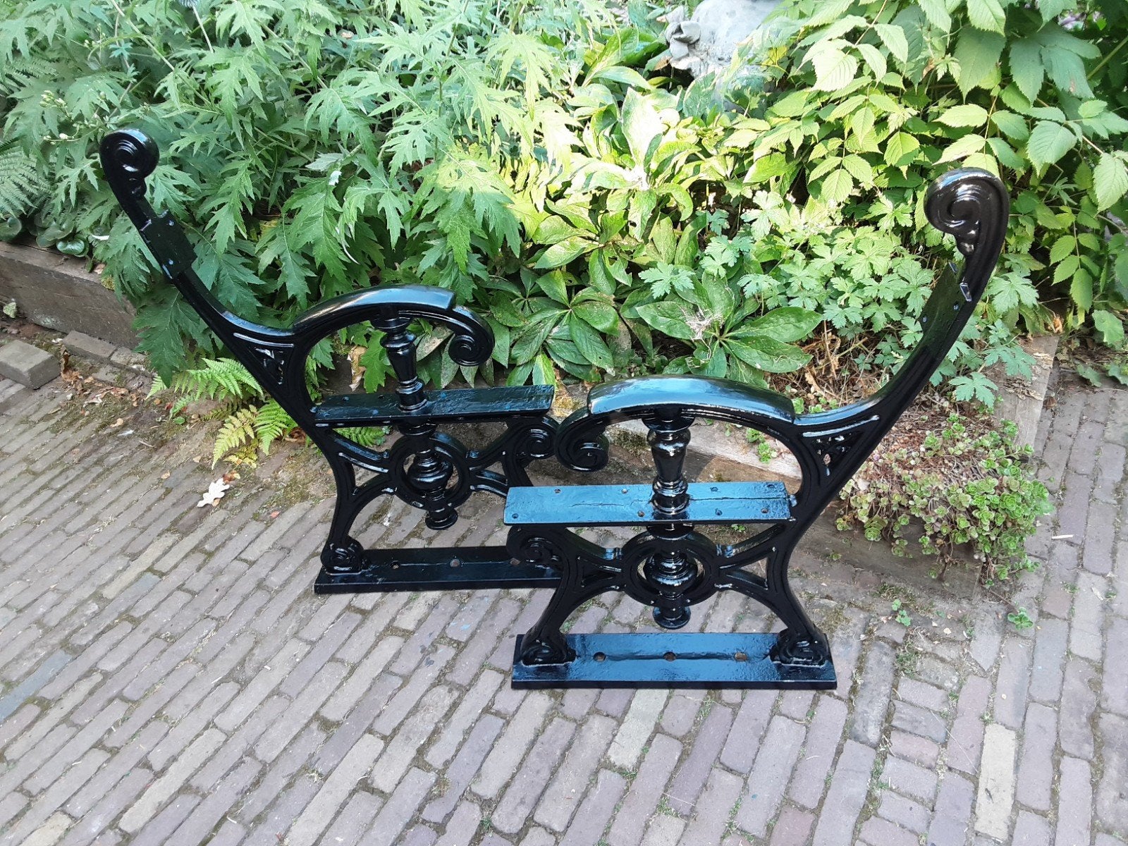 Gietijzeren tuinbank poten, Tuin en Terras, Ophalen, IJzer, Sierhekwerk