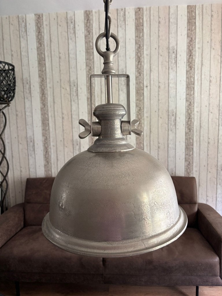 Industriele hanglamp, Ophalen, Zo goed als nieuw, Metaal, Industrieel