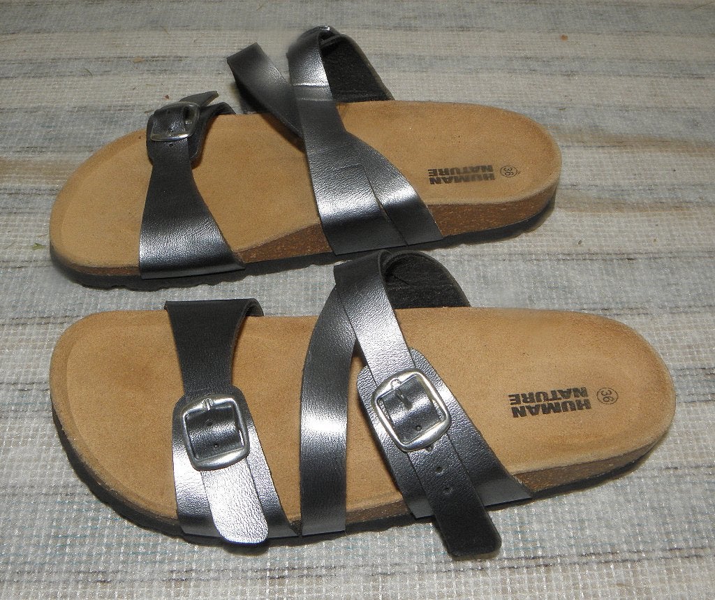 Human Nature sandalen maat 36, Kleding | Dames, Schoenen, Zo goed als nieuw, Grijs, Human Nature, Sandalen of Muiltjes