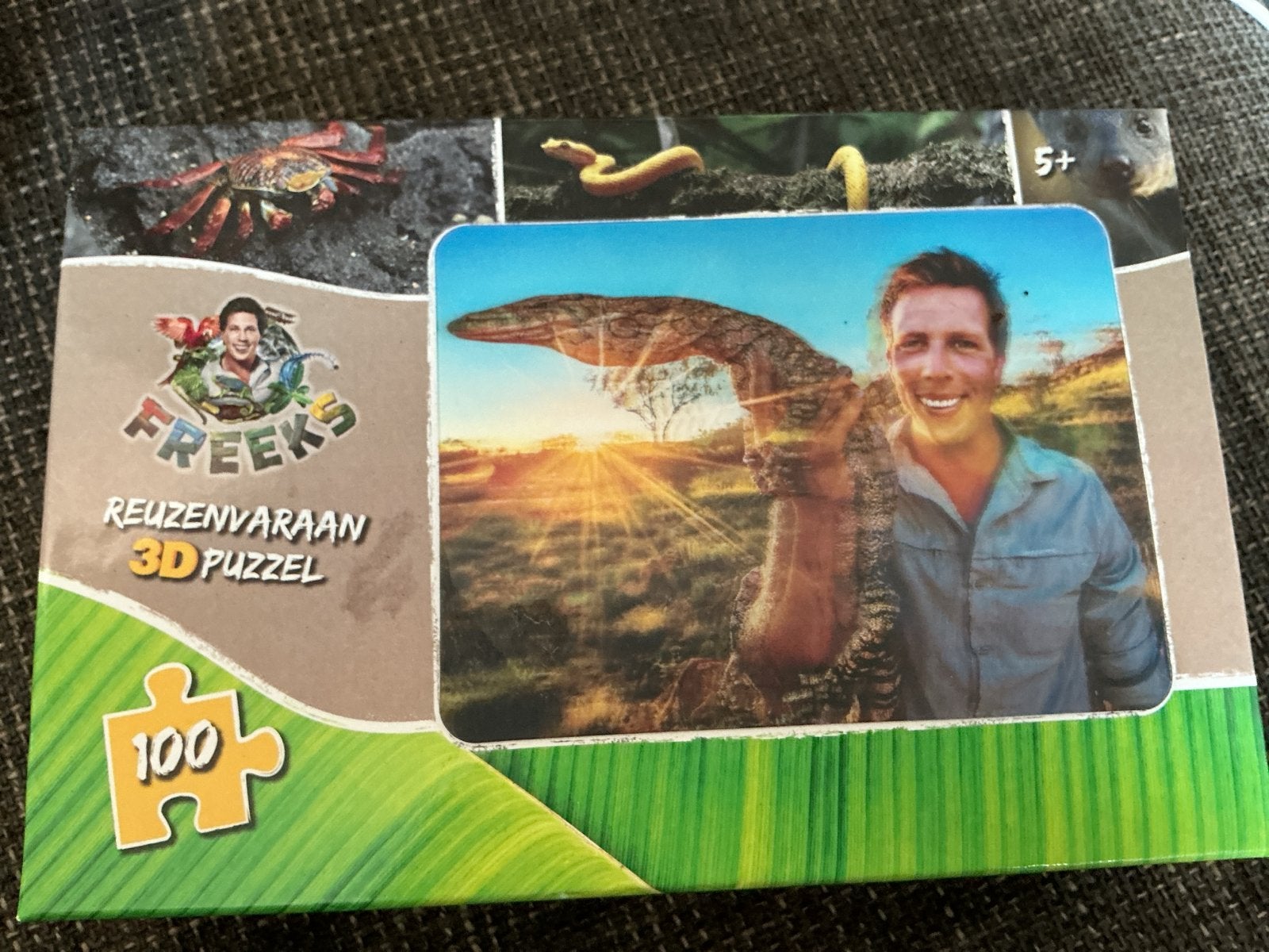 Freek Vonk Reuzenvaraan 3D Puzzel (100 stukjes), Ophalen of Verzenden, Minder dan 500 stukjes, Zo goed als nieuw, Rubik's of 3D-puzzel