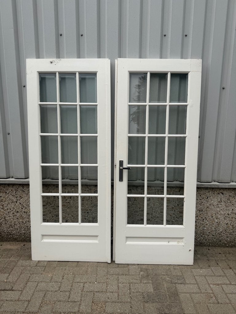 prachtige openslaande deuren met facetgeslepen glas 82 x209, La belle porte, Jurgen.hoogenboezem@gmail.com, 120 cm of meer, Binnendeur