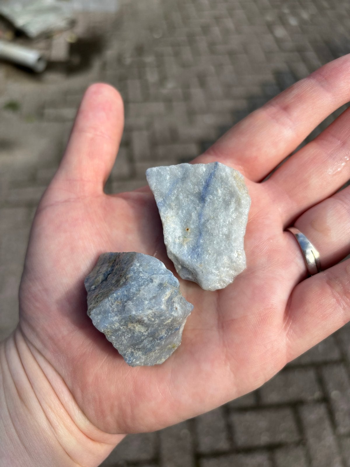 3 zakken Quarzit Azzurro grind 30/50 mm, 20 kg per zak, Ophalen, Blauw, Nieuw, Grind
