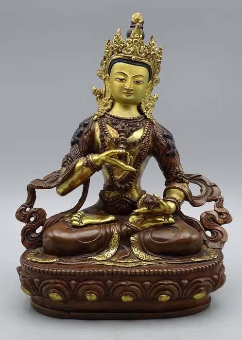 Goldface Vajrasattva uit Nepal – brons – 21 cm, Metaal, Nvt particulier, 21 cm, Ophalen of Verzenden