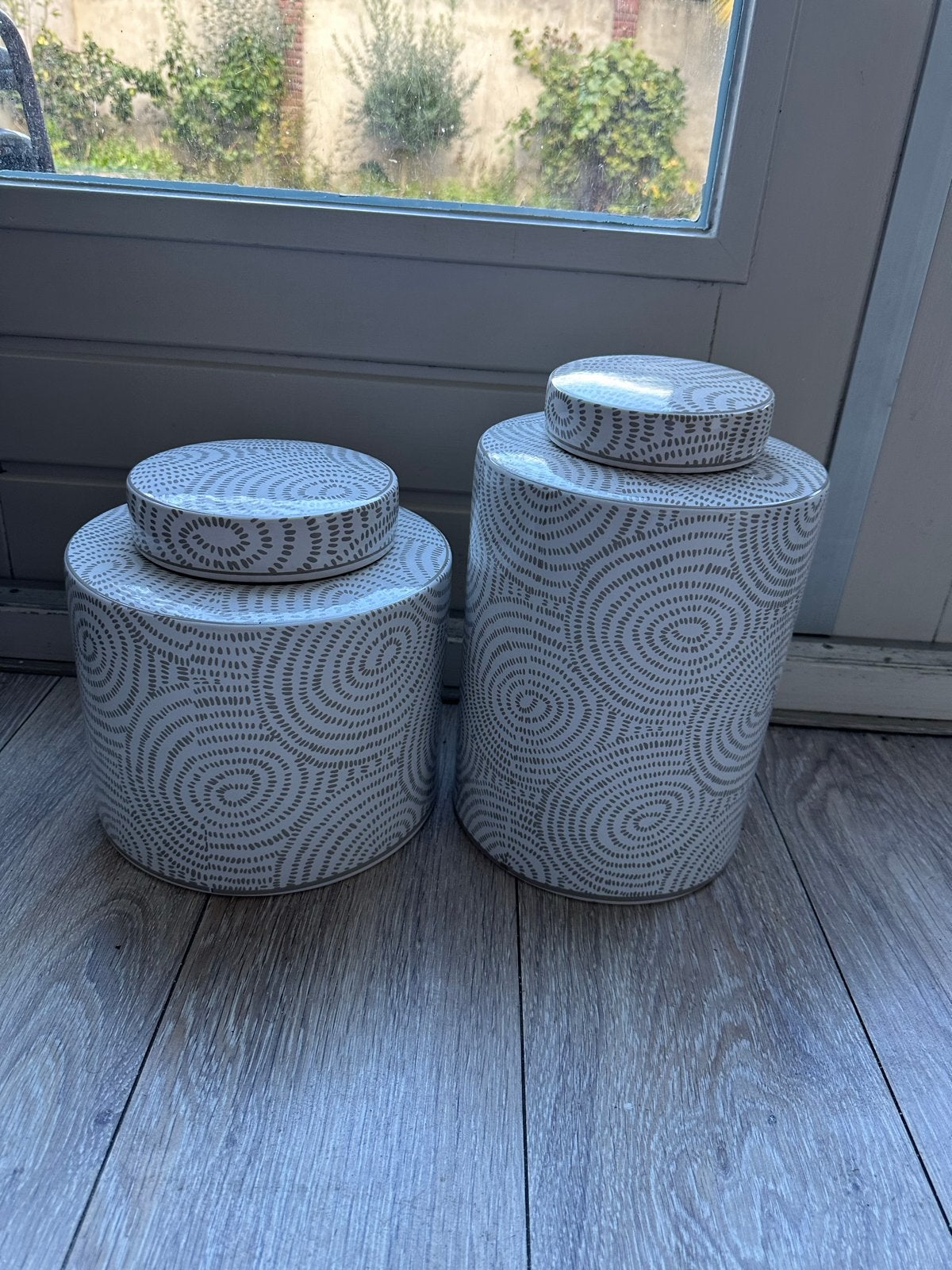 Riviera Maison potten set - Zo goed als nieuw, Ophalen, Wit, Steen/keramiek, Landelijk