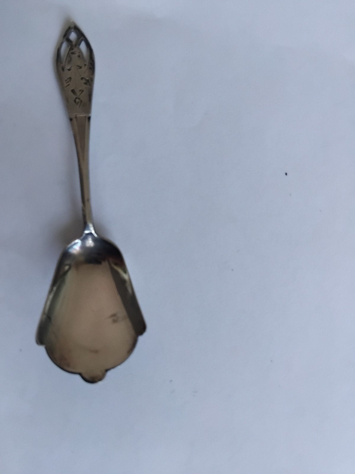 Antieke zilveren suikerlepel met keurmerken, Ophalen of Verzenden