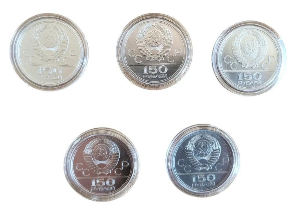 Platina Rusland halve troy ounce munten 5 stuks, Ophalen of Verzenden, Platina