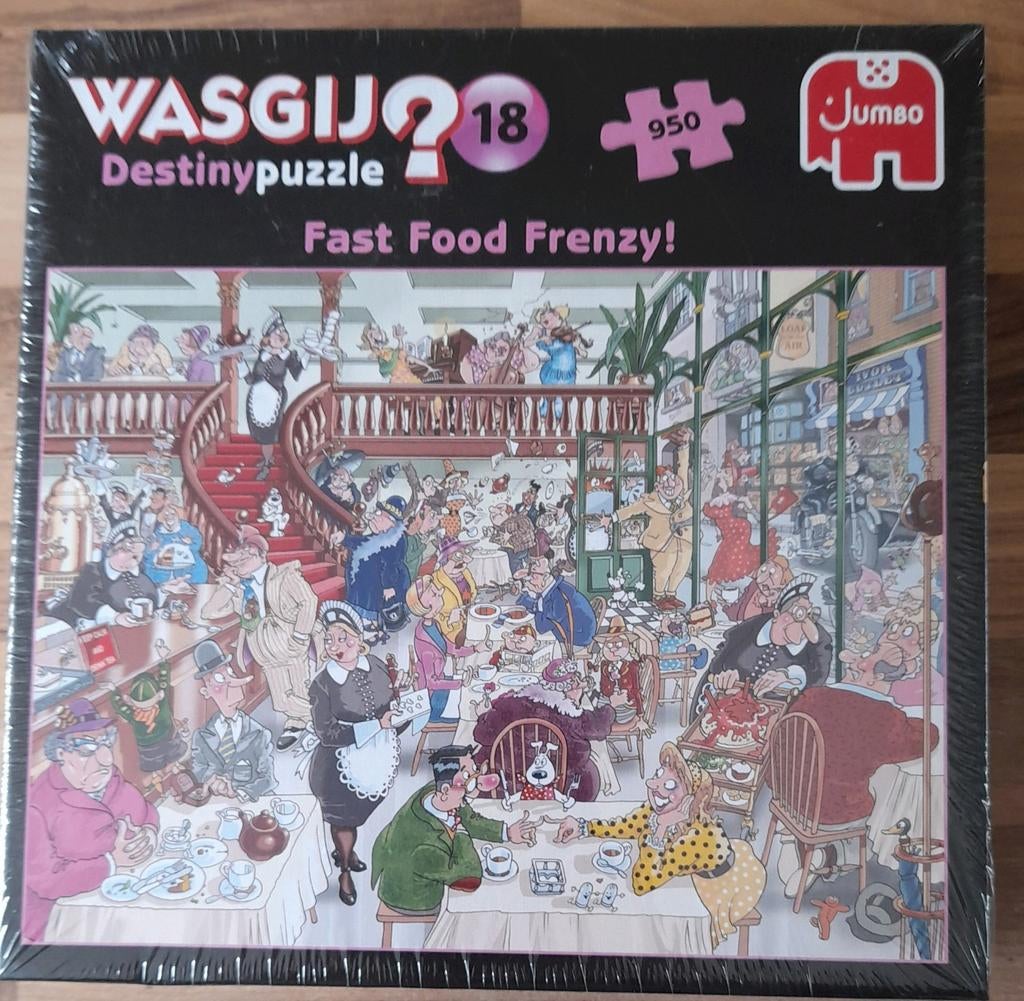 WASGIJ? Destiny Puzzel 18: Fast Food Frenzy! (950 stukjes), Ophalen of Verzenden, 500 t/m 1500 stukjes, Nieuw, Legpuzzel