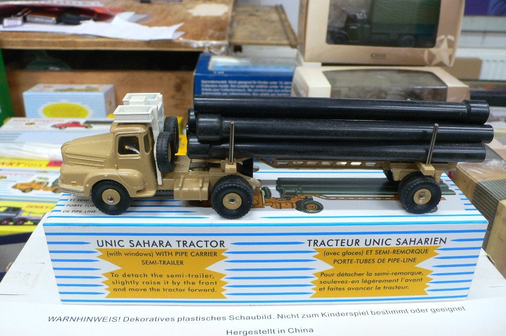 unic sahara pijptransport - dinky toys/atlas 893 -1/43, Verzenden, Nieuw, Bus of Vrachtwagen, Dinky Toys