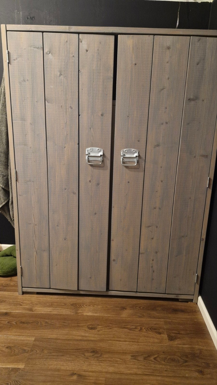 kleding kast steigerhout greywash, Ophalen, Gebruikt, 100 tot 150 cm, Steigerhout