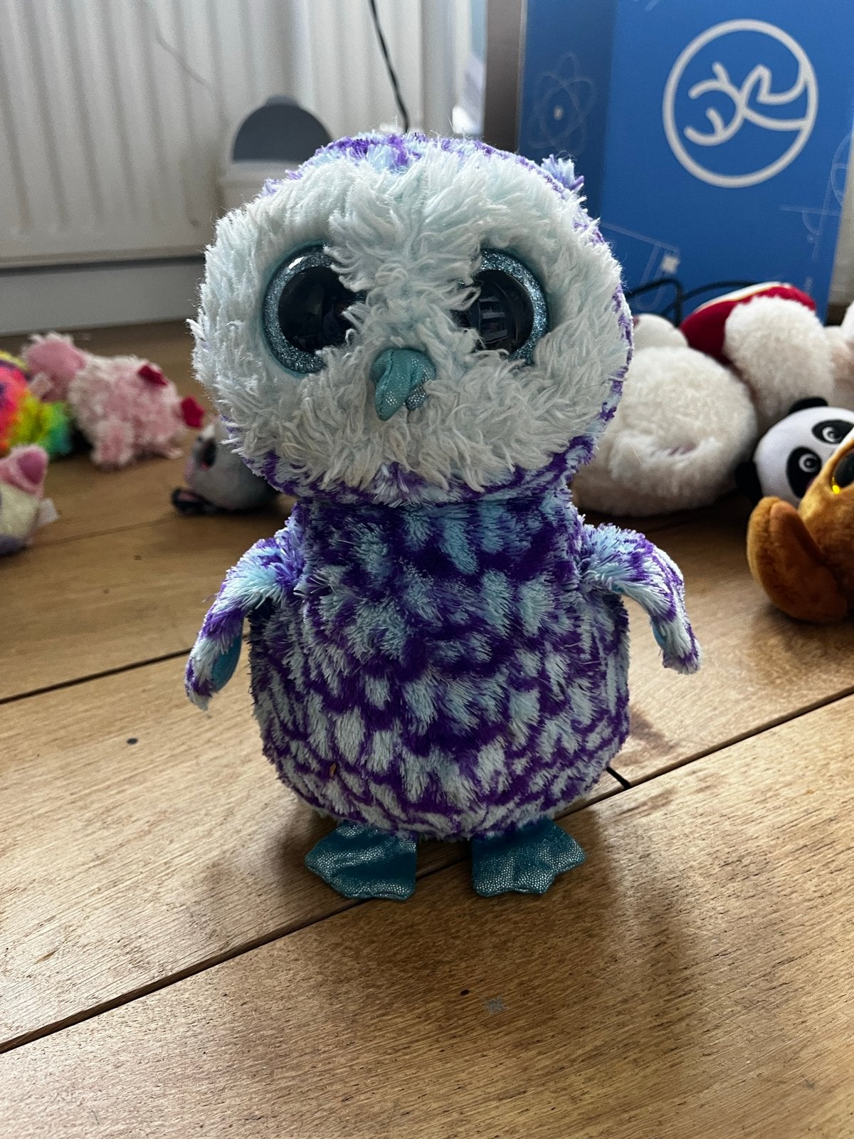 TY Uil knuffel - Schattige paarse en blauwe uil, Paars, Overige typen, Ophalen of Verzenden, Ty