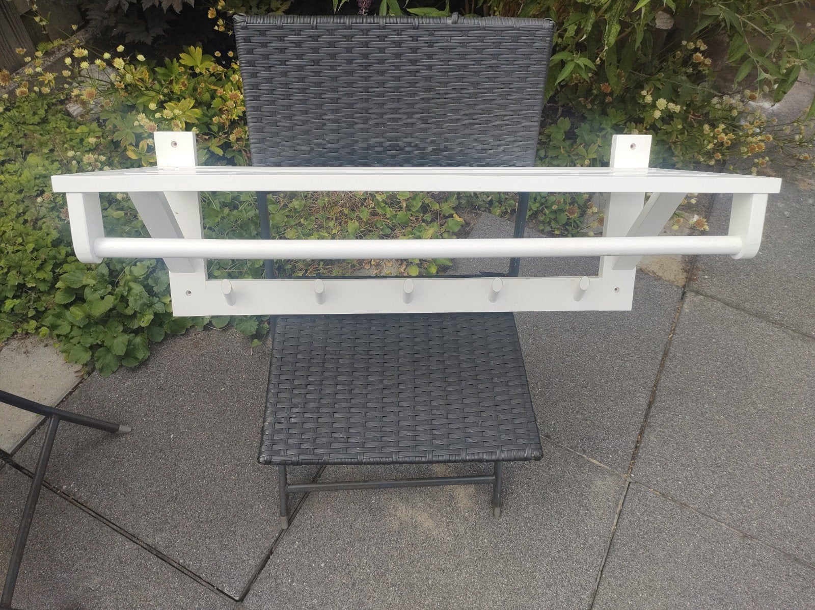 Witte wandkapstok met hoedenplank 80x35x30, Huis en Inrichting, Woonaccessoires | Kapstokken, Gebruikt, Minder dan 100 cm, Hout