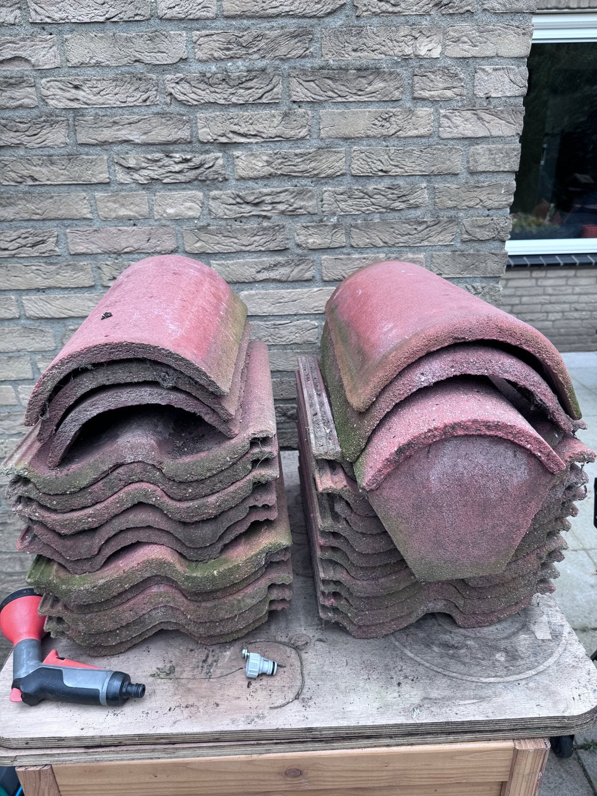 Gebruikte dakpannen, type Sneldek RBB, rood, Doe-het-zelf en Verbouw, Ophalen, Steen of Klei, Dakpannen, Rood