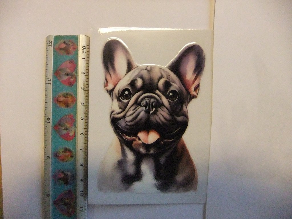 Leuke Franse Bulldog sticker voor mokken en glazen, Kunststof, Overige merken, Overige typen, Nieuw