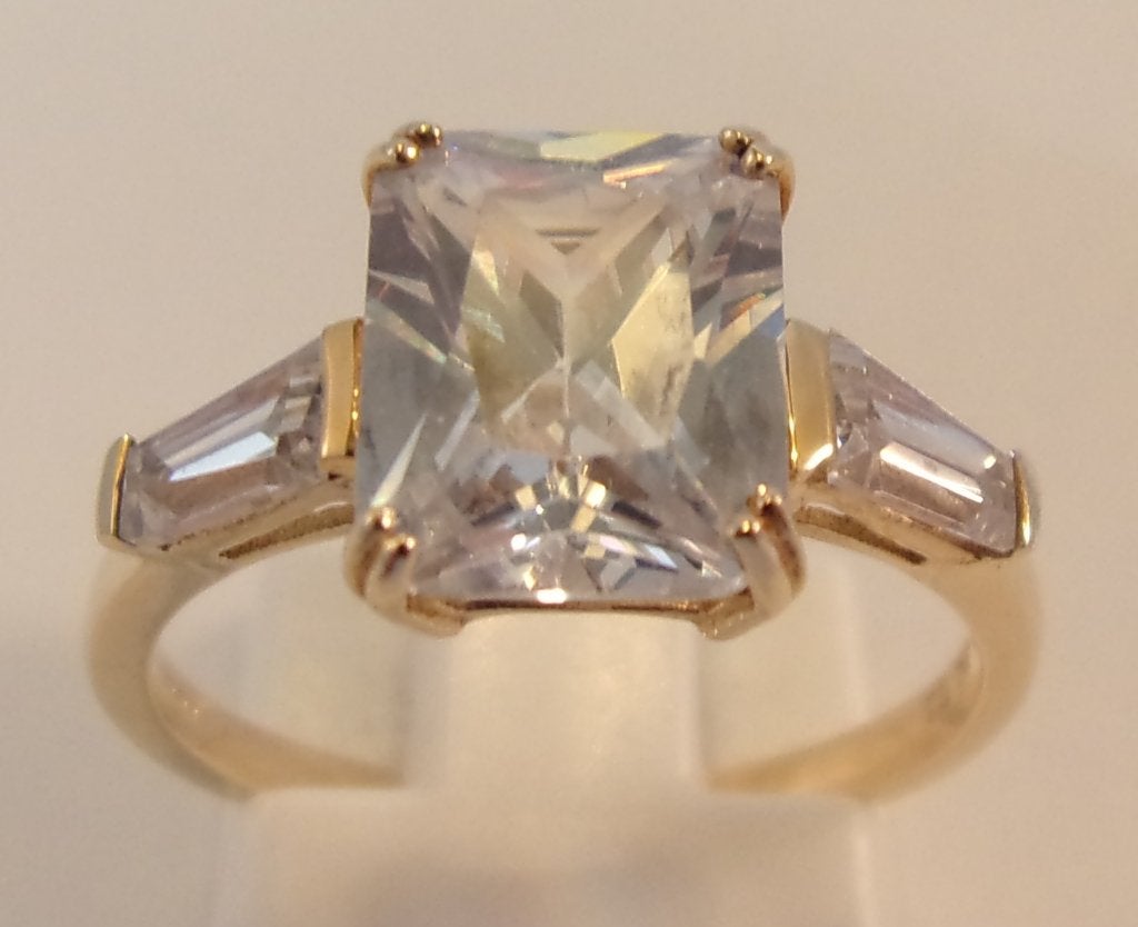 Gouden damesring met Zirkonia, Sieraden, Tassen en Uiterlijk, Ringen, Verzenden, Met edelsteen, Dame, Goud