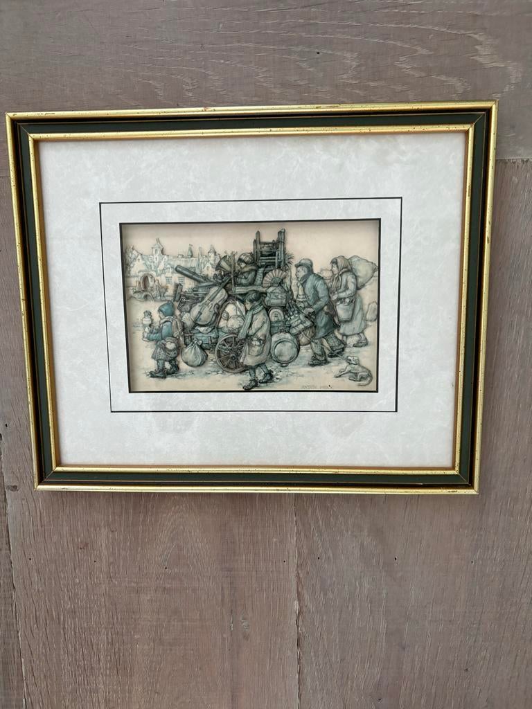Anton Pieck 3D-prent "Verhuizing" - Gelaagde kunst, Ophalen of Verzenden