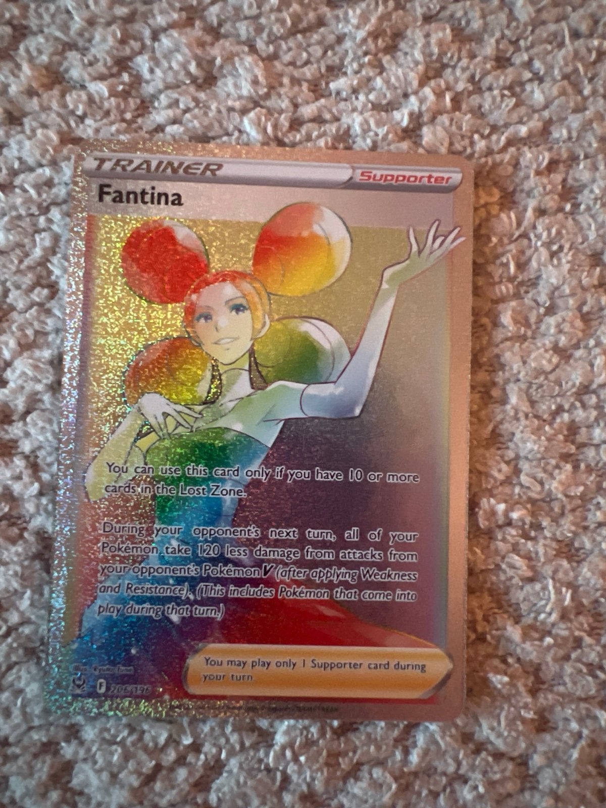 Fantina Full Art Trainer Kaart Pokémon Lost Origin, Ophalen of Verzenden, Zo goed als nieuw, Losse kaart, Foil
