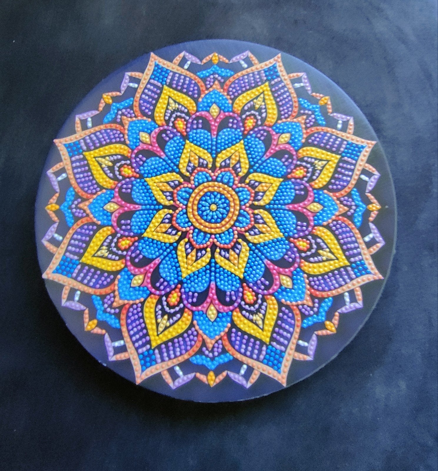 Ronde Diamond Painting Mandala - 30 cm doorsnee, Diamond painting, Nieuw, Ophalen of Verzenden, Meerkleurig