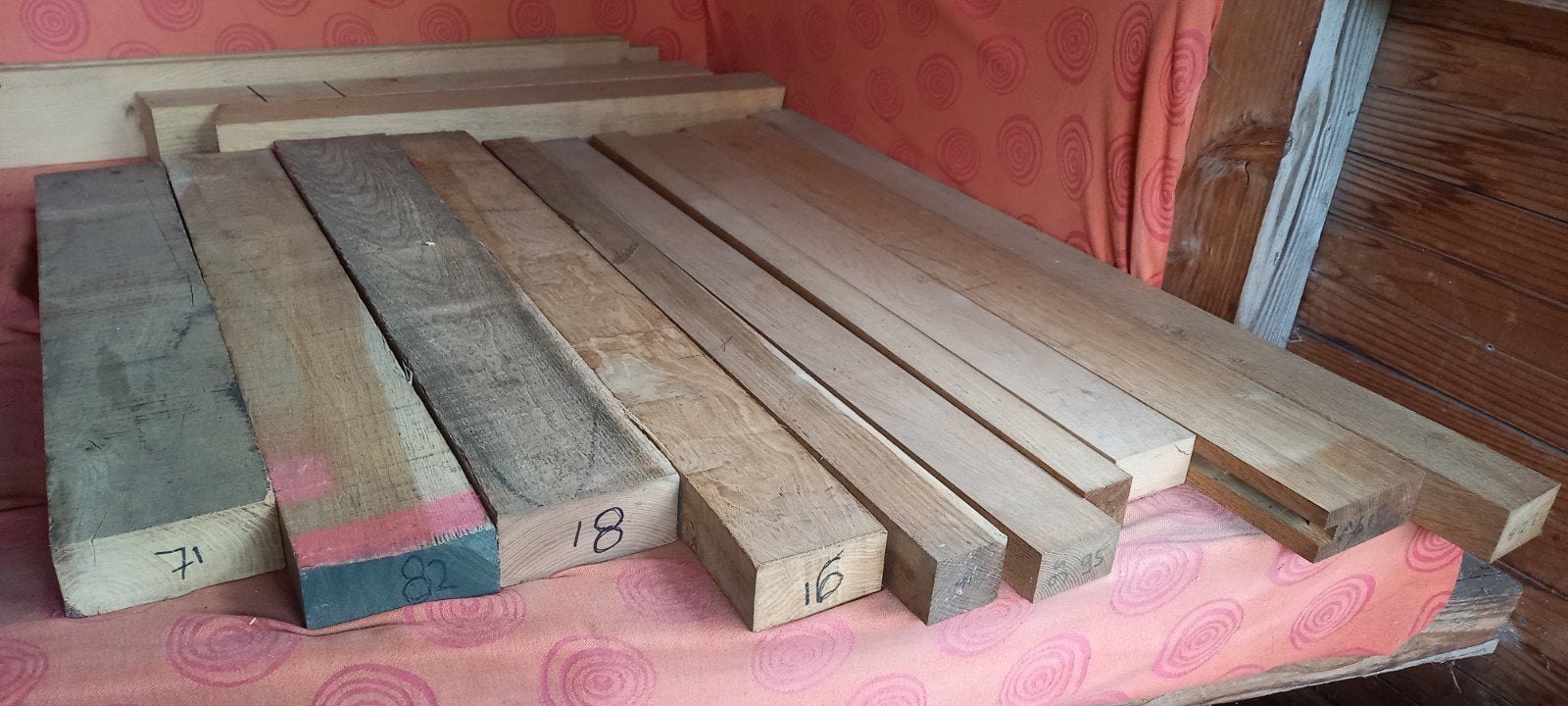 Eiken balkjes, eikenhout restanten. Partij D, Ophalen, Minder dan 180 cm, Balken, Hardhout
