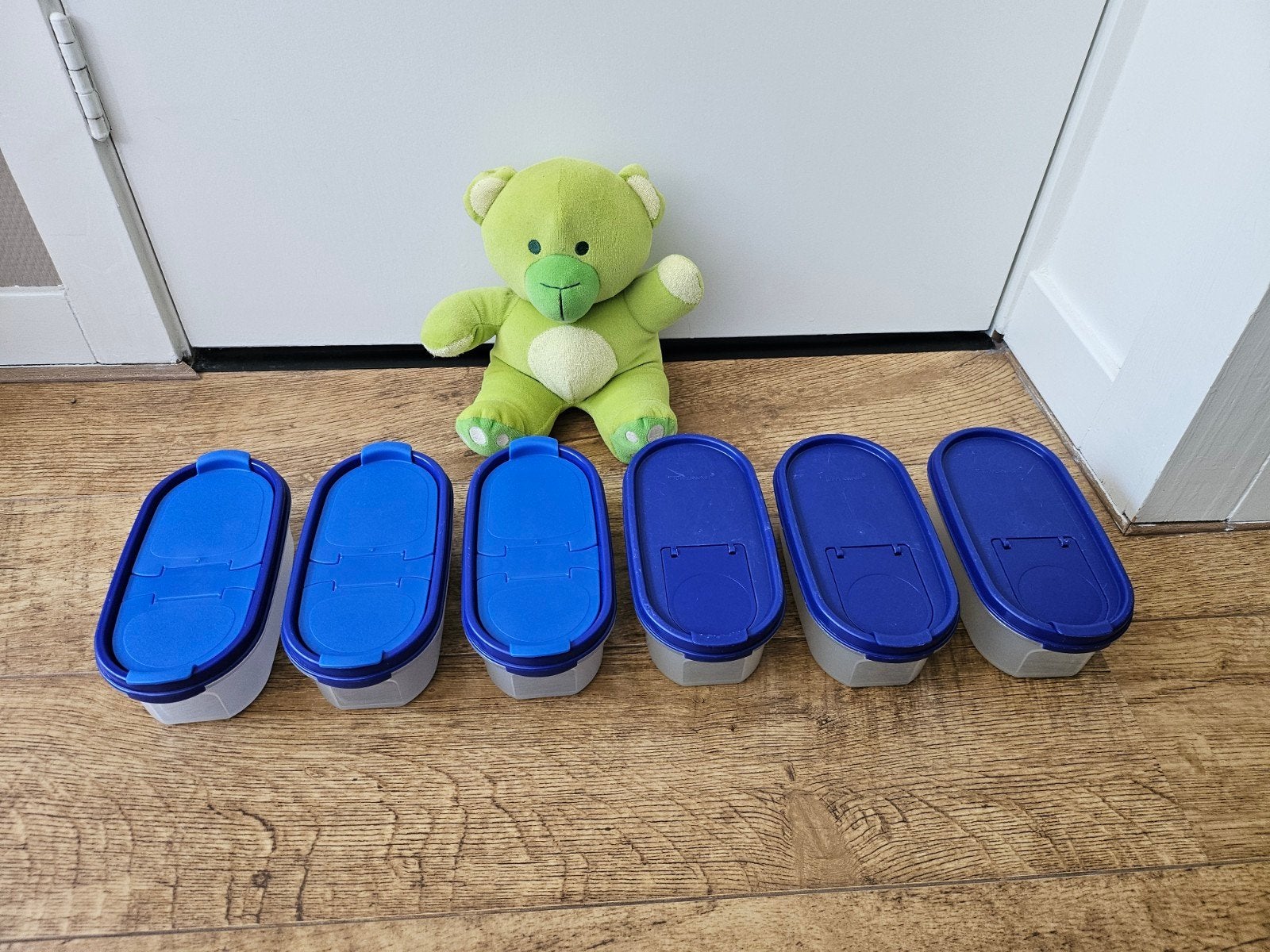 ~◇Tupperware ruimtespaarders blauw 500 ml, Ophalen of Verzenden, Zo goed als nieuw, Blauw, Bak of Kom