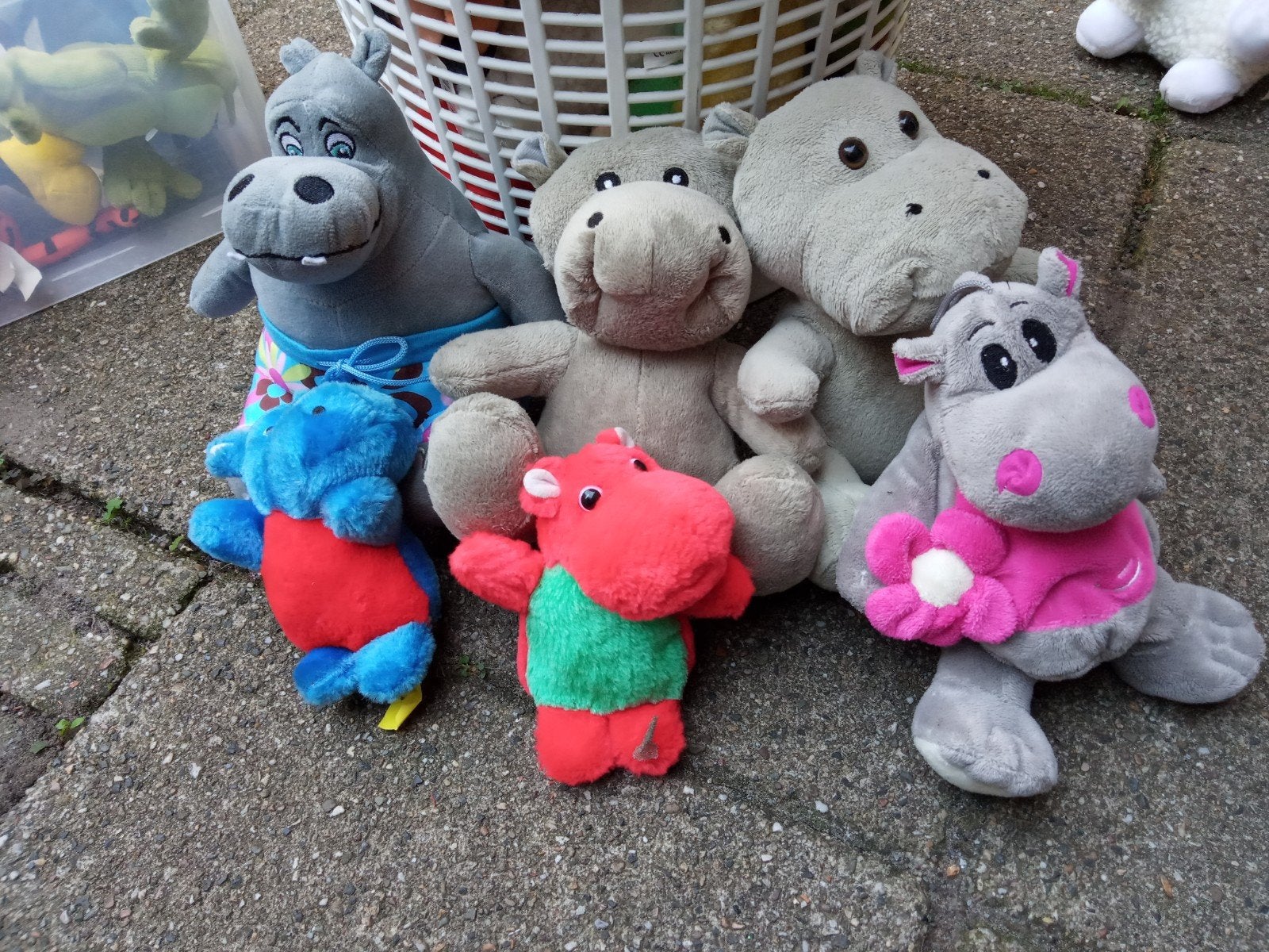 6 knuffels nijlpaarden, Ophalen of Verzenden, Gebruikt, Overige typen