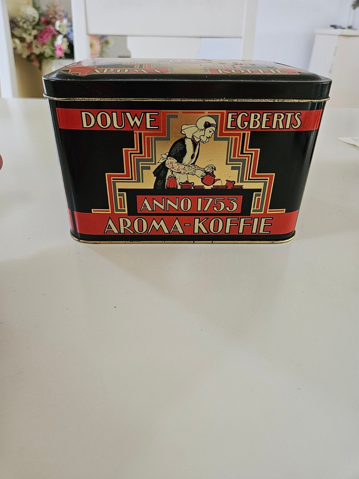 Vintage Douwe Egberts Aroma Koffie Blik Anno 1753, Verzamelen, Ophalen of Verzenden, Gebruikt, Koffie, Douwe Egberts