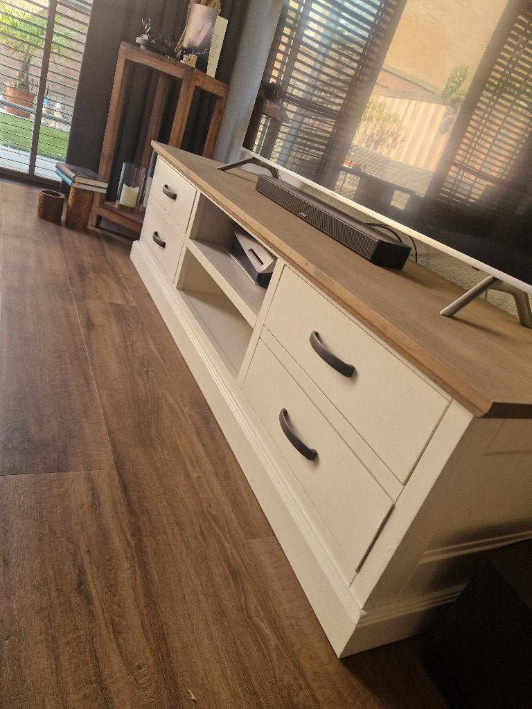 Landelijk tv-meubel / tv-dressoir – Henk Schram, Ophalen, Gebruikt, 50 tot 100 cm, Minder dan 100 cm