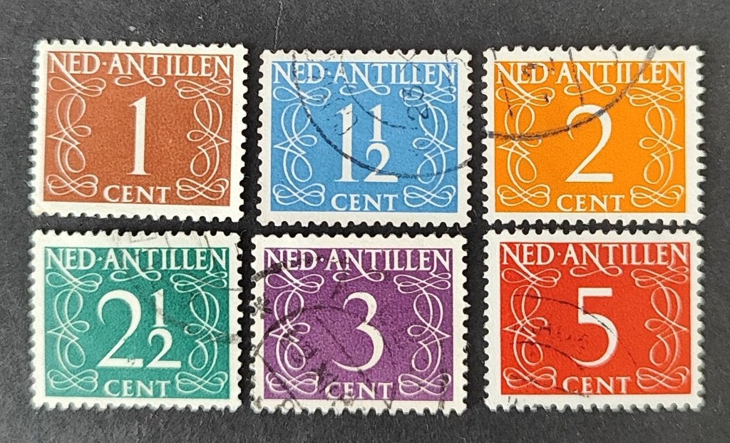 Nederlandse Antillen nvph 211 - 215, 217, Ophalen of Verzenden, Gestempeld