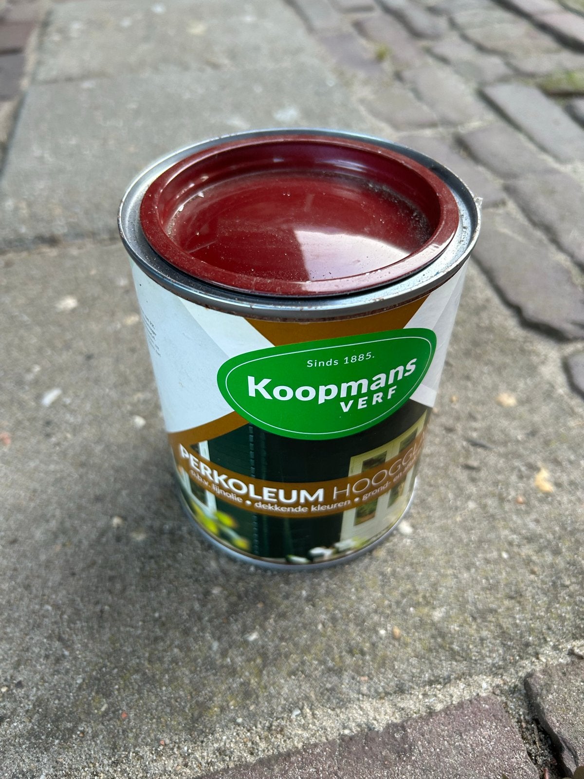 Koopmans Perkoleum Hoogglans Wijnrood 750ml, Doe-het-zelf en Verbouw, Ophalen, Nieuw, Verf, Minder dan 5 liter