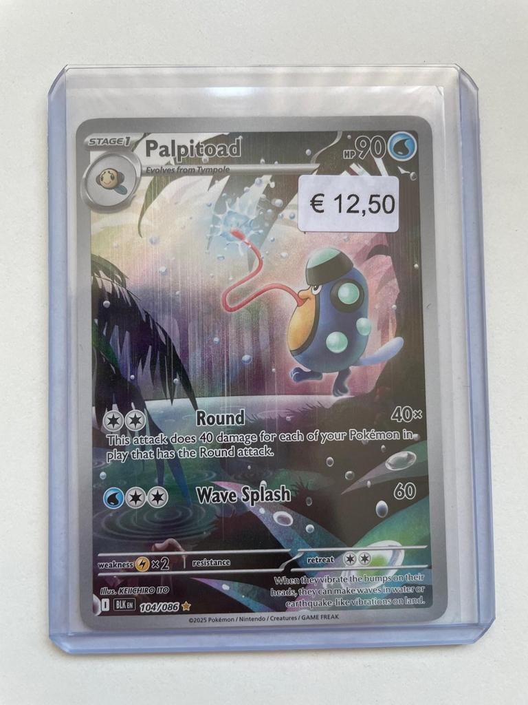 Pokémon Palpitoad 104/086 Black Bolt, Hobby en Vrije tijd, Verzamelkaartspellen | Pokémon, Nieuw, Losse kaart, Foil, Ophalen of Verzenden