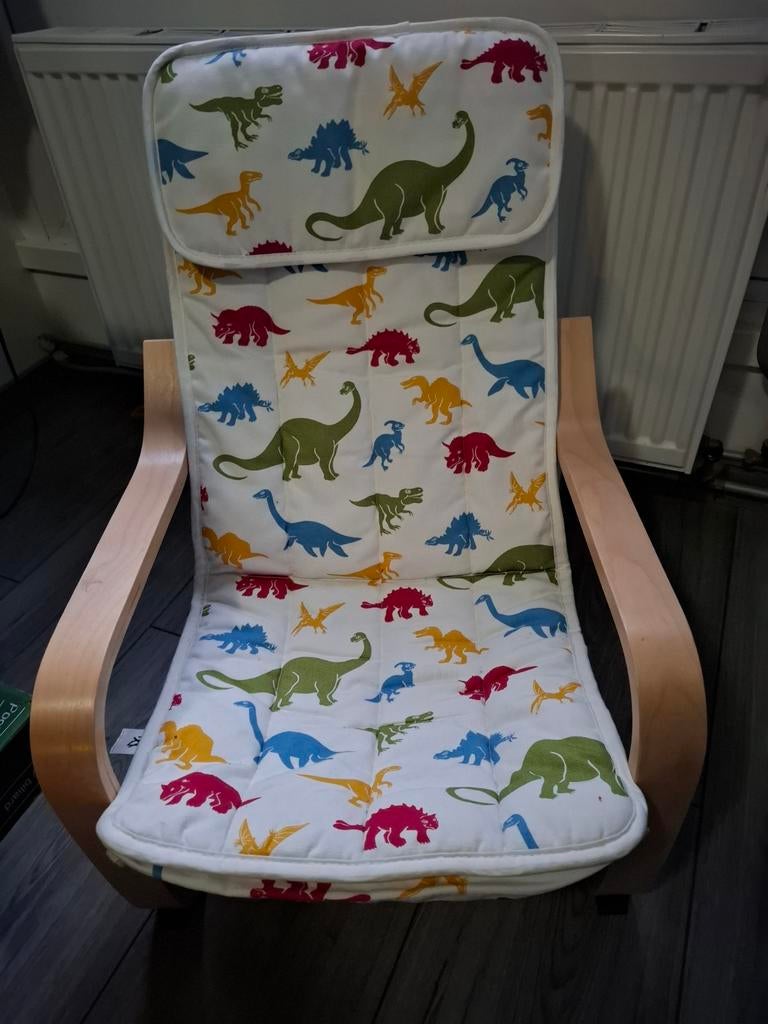 Ikea stoel met dinosaurus kussen, Ophalen