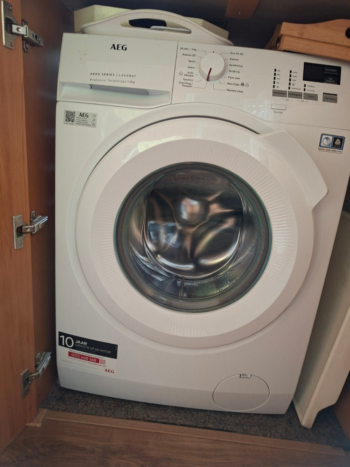 AEG Lavamat 6000 Serie Wasmachine 8kg ProSense, Ophalen, Wolwasprogramma, Zo goed als nieuw, Voorlader