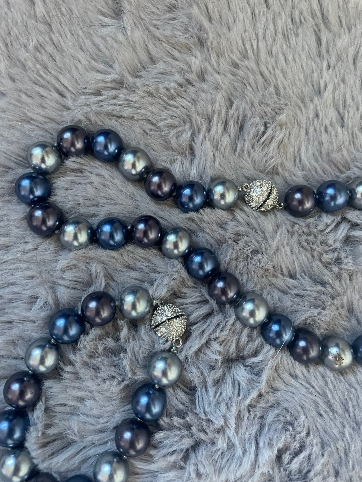 Parelketting en armband, Ophalen of Verzenden, Zo goed als nieuw, Blauw, Overige materialen