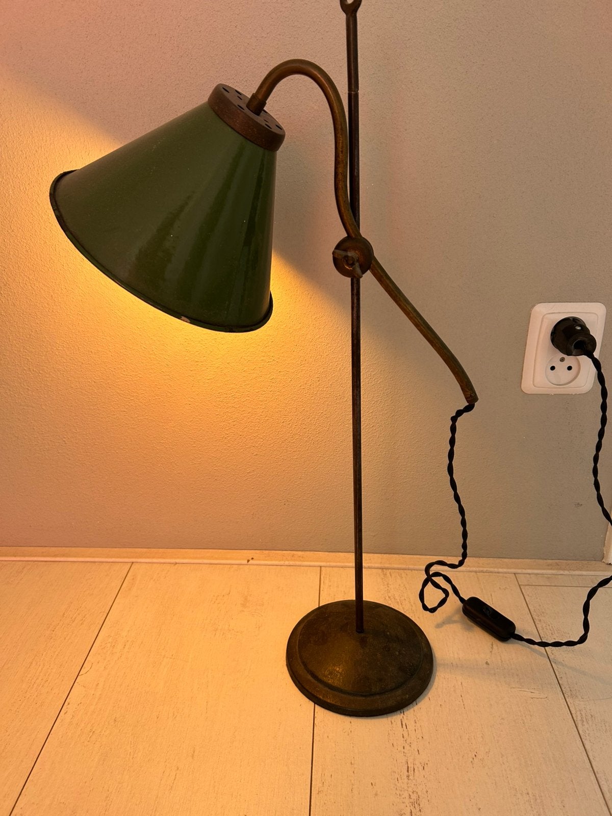 Antieke tafellamp monte et baisse art deco, Ophalen, Gebruikt, Bureaulamp, Art deco