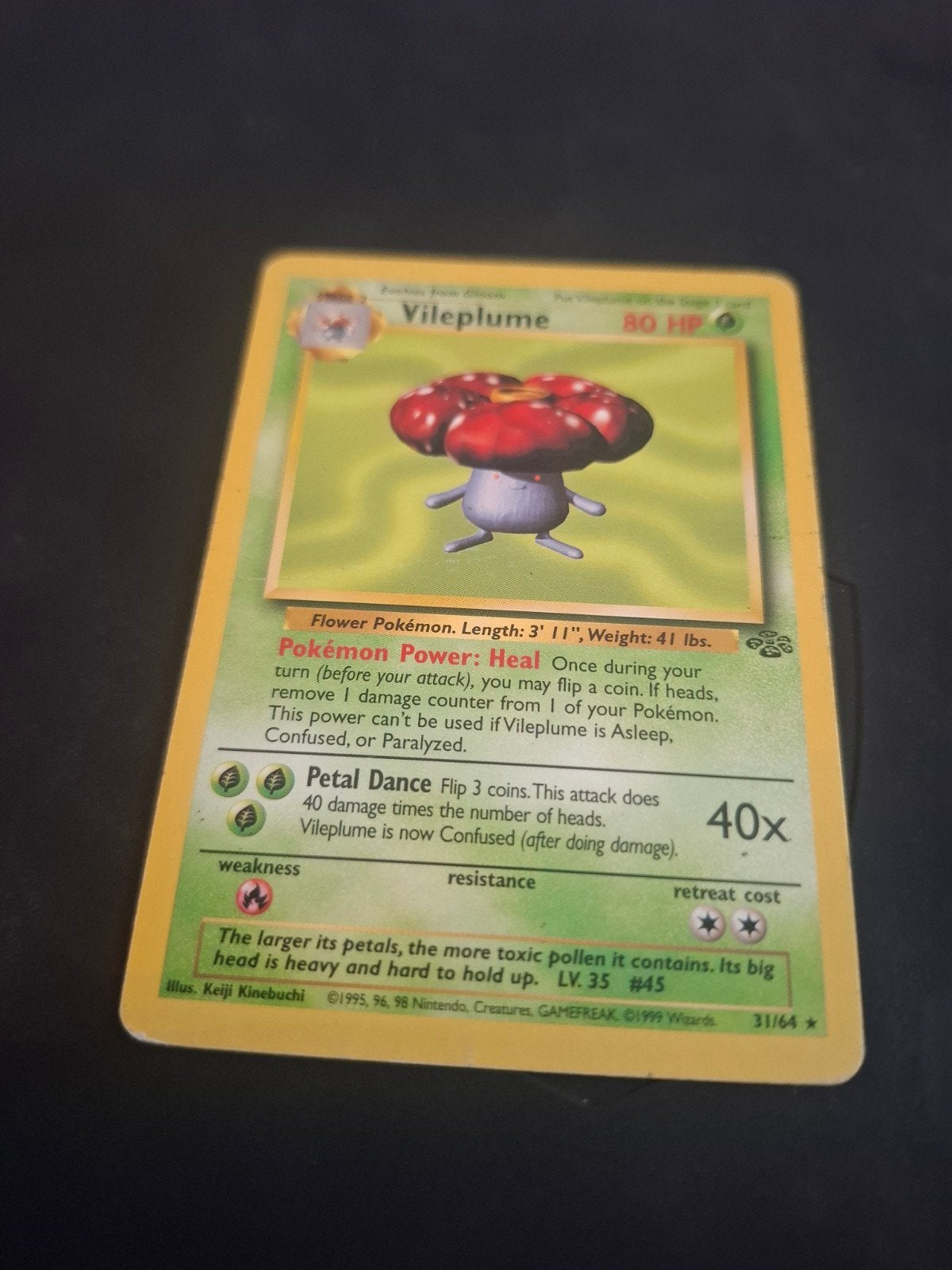 Pokemon Vileplume 31/64 Jungle Set - Vintage Kaart, Ophalen of Verzenden, Gebruikt, Losse kaart