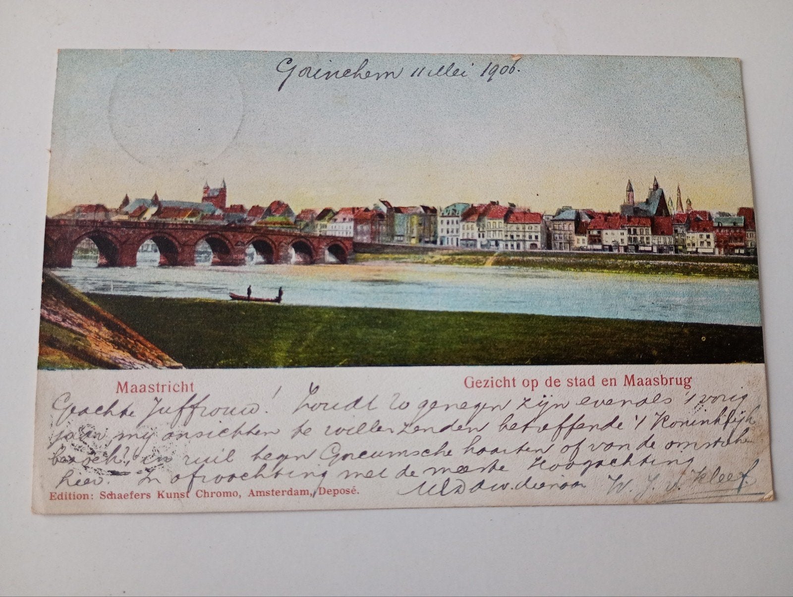 Maastricht Gezicht op de Stad 1906, Ophalen of Verzenden, Voor 1920, Gelopen, Limburg