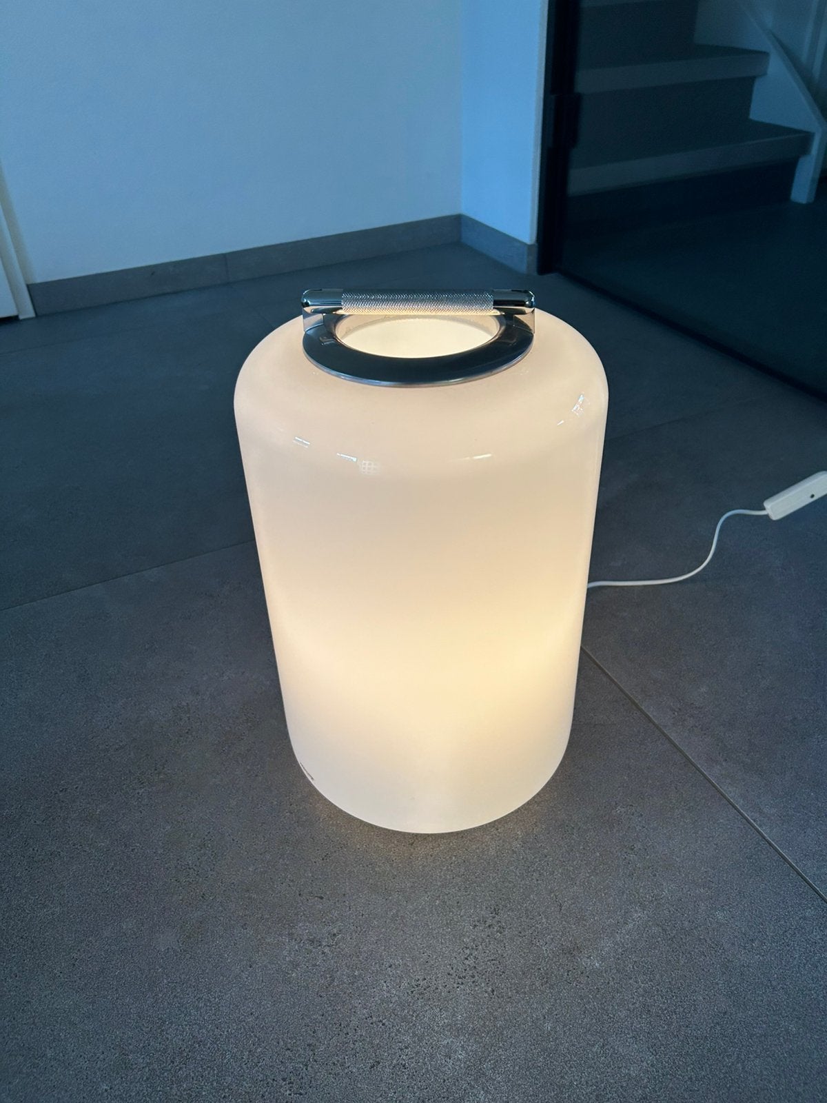 AV Mazzega air kan 1946 Murano glazen xl lamp, Wit, Ophalen, Zo goed als nieuw, Glas