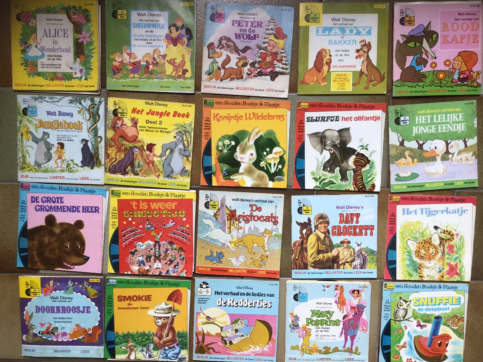 20 sprookjesboekjes 33t mini lpeetje.Lezen en luisteren., Gebruikt, Ophalen of Verzenden, Inclusief boekje, Verhaal of Sprookje