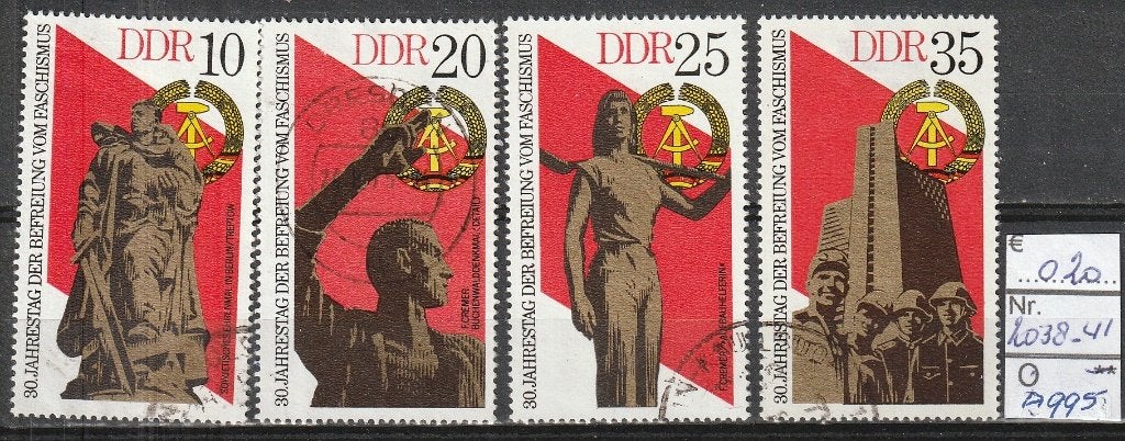 DDR Bevrijding van Fascisme Michel 2038-41 Nr.A995g, Verzenden, DDR, Gestempeld