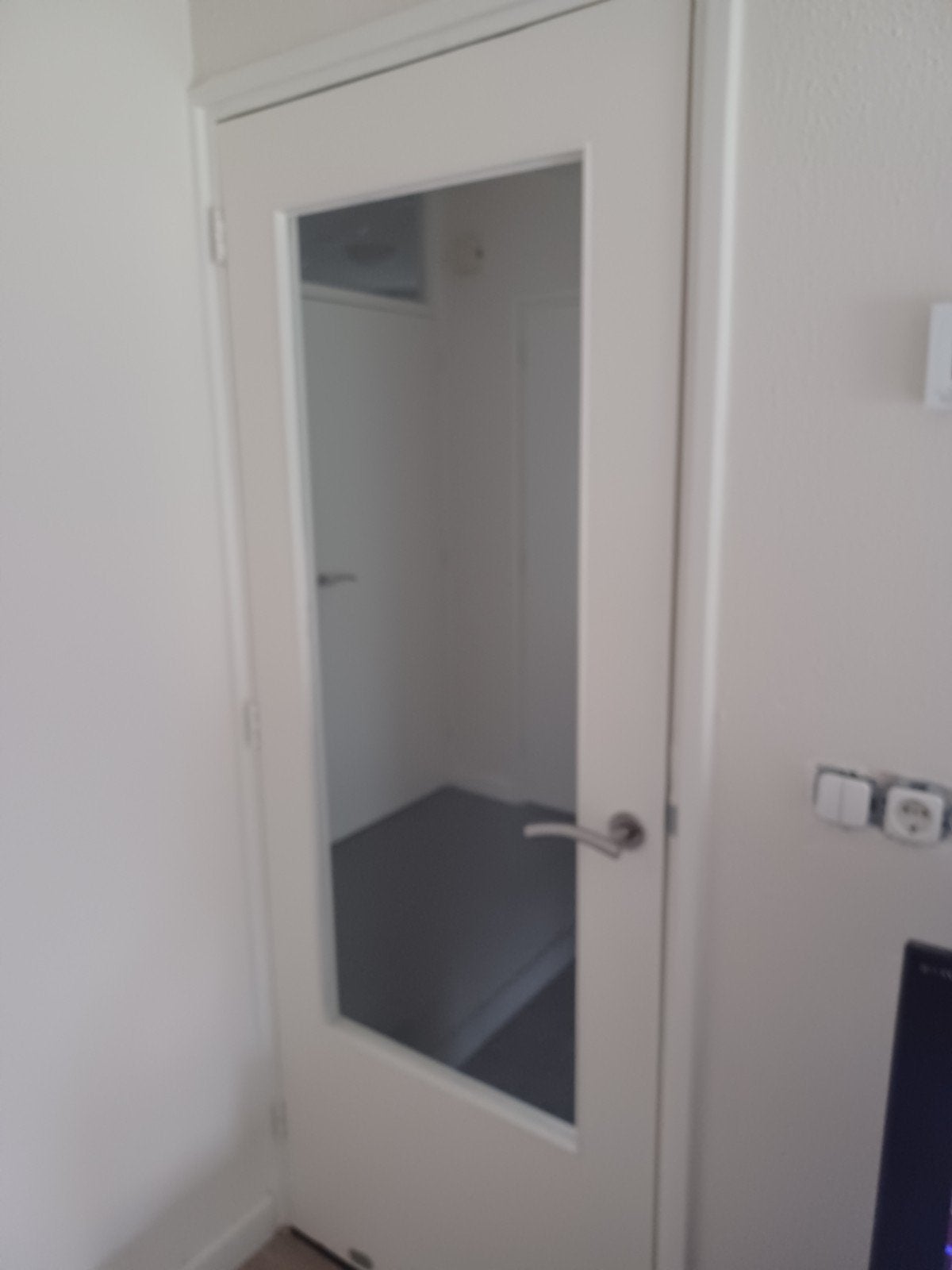 Witte binnendeur met glas 201x78, Doe-het-zelf en Verbouw, Ophalen, Gebruikt, 80 tot 100 cm, Binnendeur